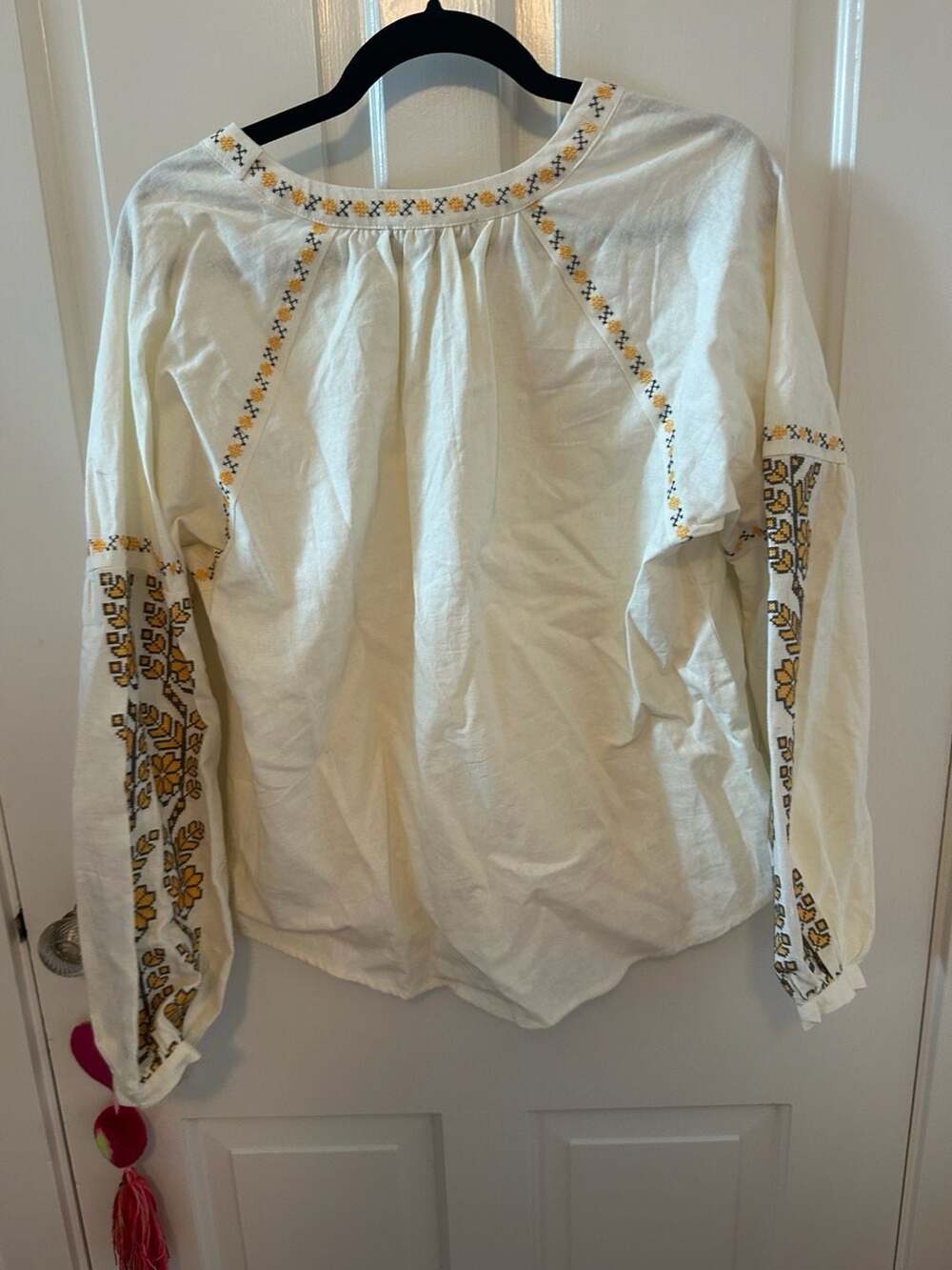Anthropologie Yellow Embroidered Boho Blouse - Picture 5 of 8